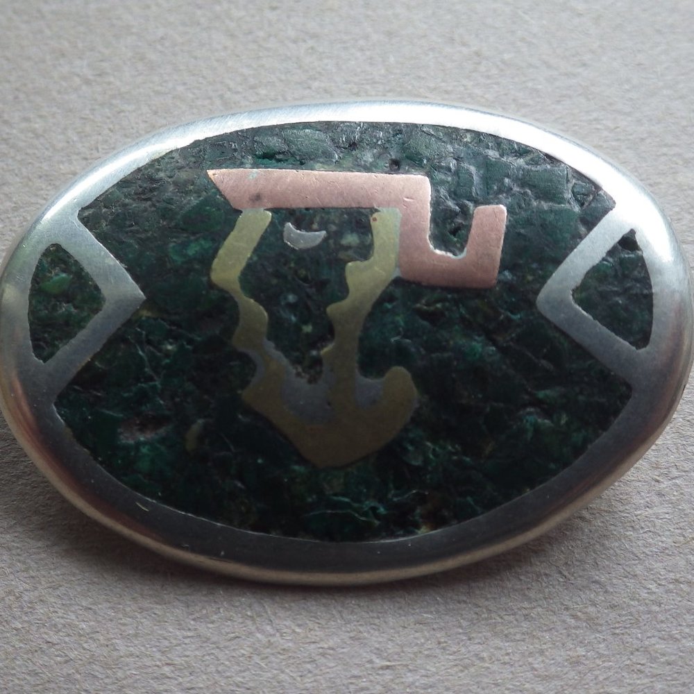 VINTAGE HECHO NESTOR TAXCO STERLING SILVER PENDANT BROOCH